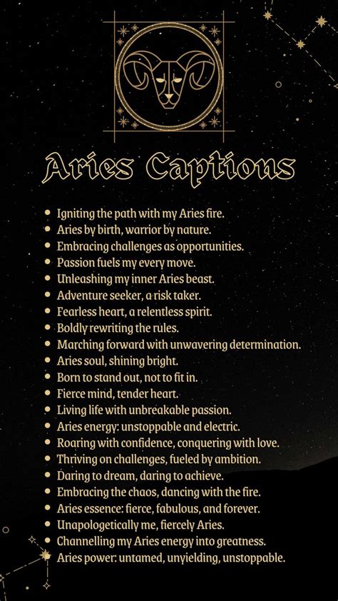 Fuel Your Fire Aries Captions For Instagram Aries Zodiac Facts