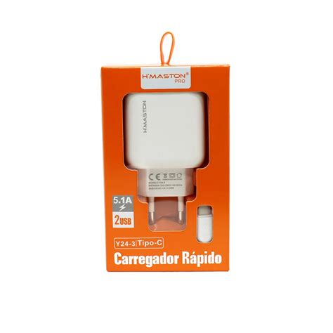 Carregador H Maston Tipo C Usb Turbo A Shopee Brasil