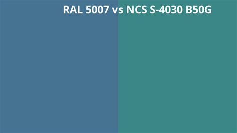 Ral 5007 Vs Ncs S 4030 B50g Ral Colour Chart Uk