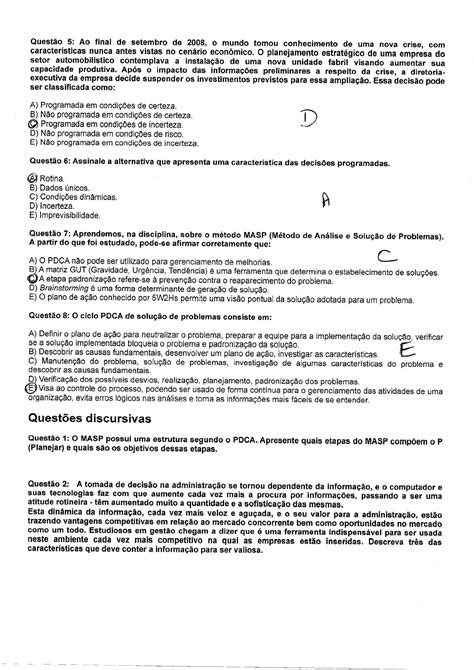 Prova Processos Decisórios Processos Decisórios