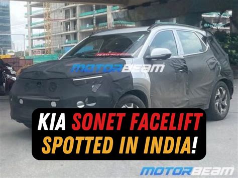 Kia Sonet Facelift Spotted Testing In India Motoroctane