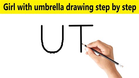 Girl With Umbrella Drawing Step By Step Cute Girl Drawing