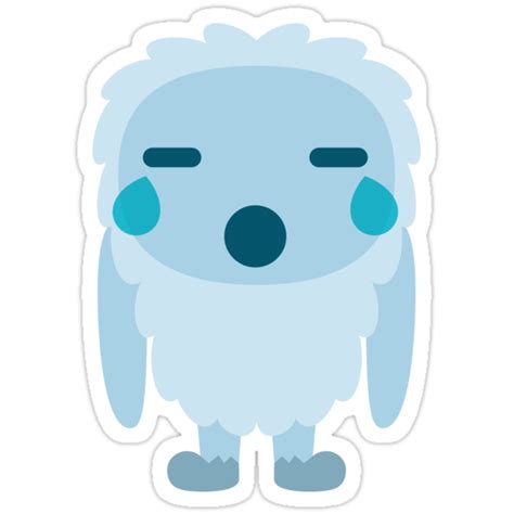 "Yeti Emoji Teary Eyes and Sad Look" Stickers by teeandmee | Redbubble