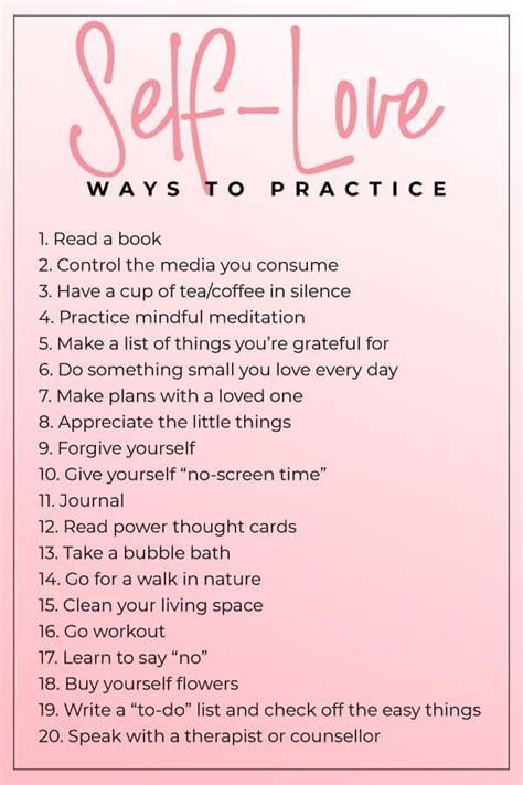 20 Ways To Practice Self Love Post Self Love Affirmations Practicing Self Love Self Love