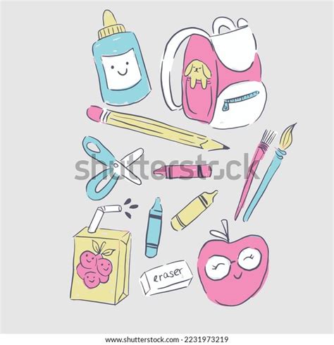 School Supplies Graphic Design Kids Tshirt Stock Vector (Royalty Free) 2231973219 | Shutterstock