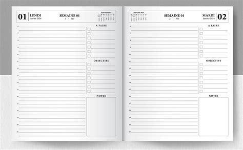 Agenda Journalier 2024 Planificateur Journalier A4 1 Page Par Jour