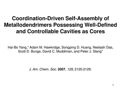 Coordination Driven Self Assembly Of Metallodendrimers Possessing Well