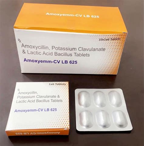 Amoxycillin Potassium Clavulanate Mg Lactic Acid Bacillus Tablet