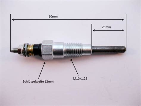 Glühkerze für Kubota Yanmar Schaeff M10x1 25 12 Volt Glühkerzen