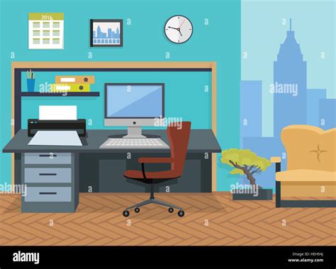 Interior Office Room Illustration For Design Modern Office Interior