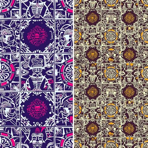 Premium Psd Aztec Calendar Patterns With Intricate Interlocking