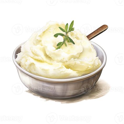 Ai Generated Mashed Potatoes Foods Illustration Watercolor Style Ai Generated 36619468 Png