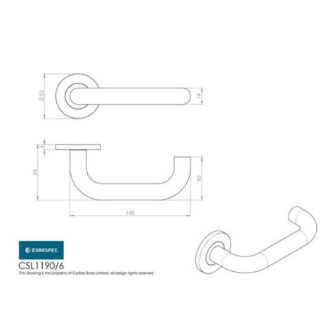 Eurospec Nera Lever On Mm Slim Fit Sprung Rose Satin Stainless Steel