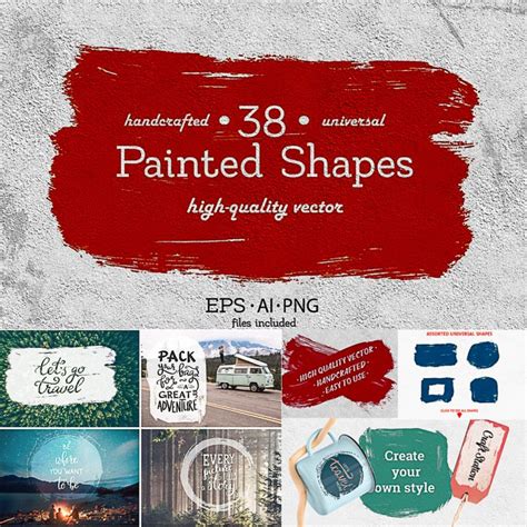 38 Universal Painted Shapes | Free download