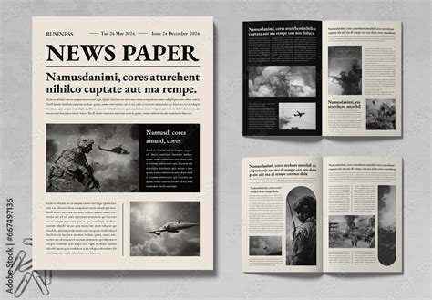 News Paper Design Layout Stock Template | Adobe Stock