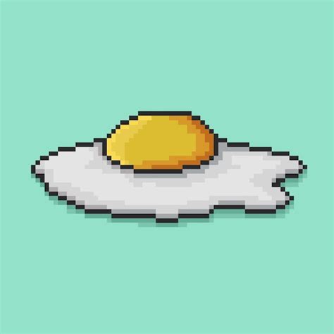 Premium Psd A Pixel Art Image Of A Fried Egg On A Green Background