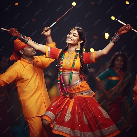 Premium AI Image | Dandiya Festival Dandiya Raas Dandiya Navratri ...