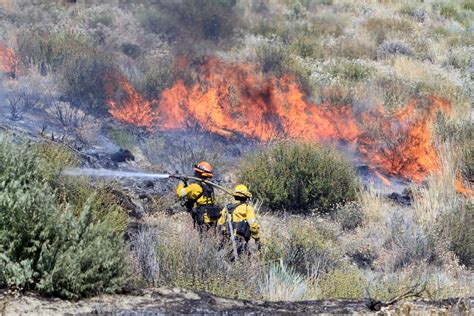 Photo Firefighters Extinguish 3 Acre Brush Fire Near Pyramid Lake