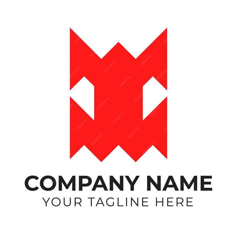 Premium Vector | A red logo with a red logo for company name your tag here