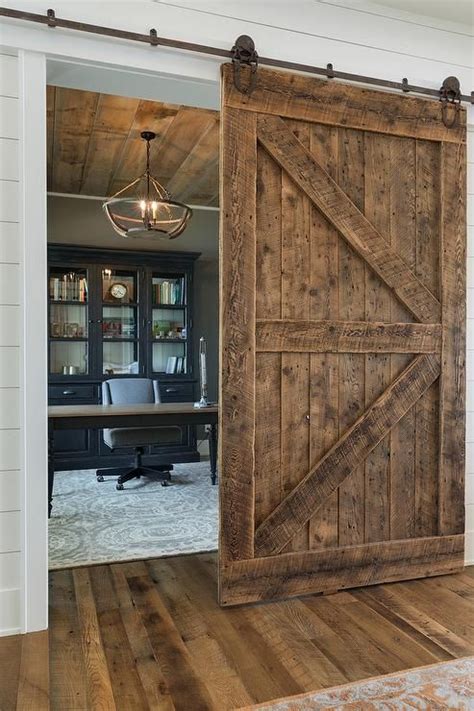 Reclaimed Barnwood Sliding Door On Rails Cottage Den Library Office