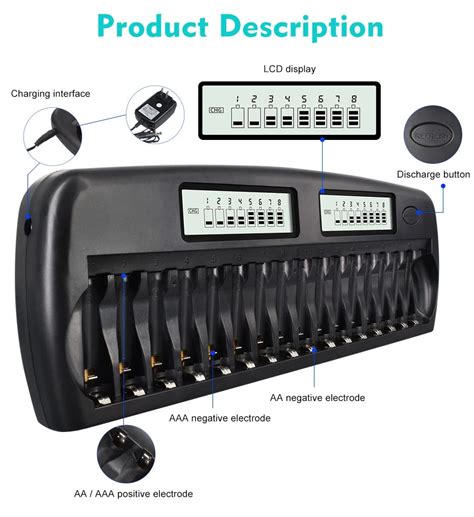 Palo Slots Lcd Smart Battery Charger Aa Aaa Ni Mh Ni Cd Bay