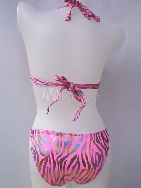 Zebra Print Enhanced Charming Lycra Spandex Women S Bikini Swimwear