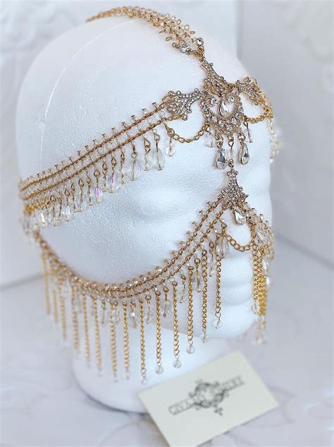 Gold Chain Maskburning Man Maskgold Face Veilrhinestone - Etsy