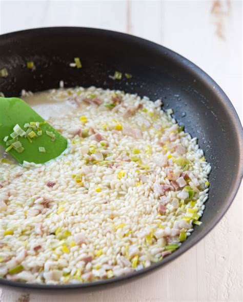 Pancetta Leek Risotto | A Zesty Bite