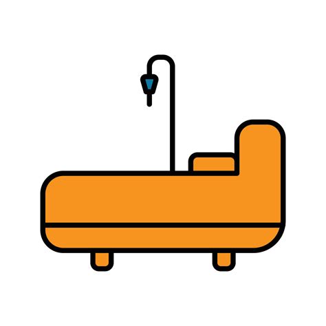 Hospital Bed Icon Illustration Outline Color Icon Style Icon Related