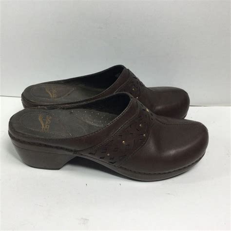 Dansko Shyanne Brown Leather Mules Clogs Womens Shoes Size Euro Us