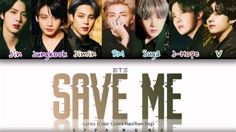 Bts Save Me Lyrics Youtube