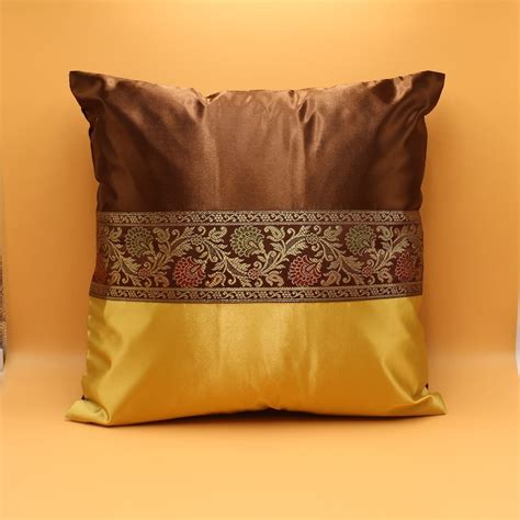 Indian Decorative Brocade Soft Silky Satin Cushion Covers Etsy