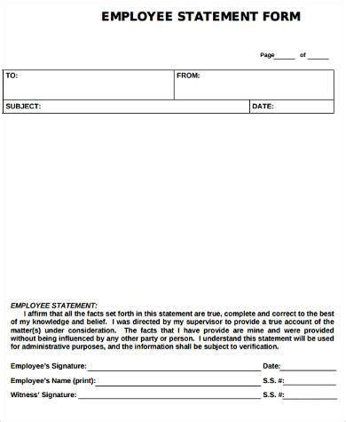 FREE 10 Sample Employee Statement Forms In PDF MS Word Excel