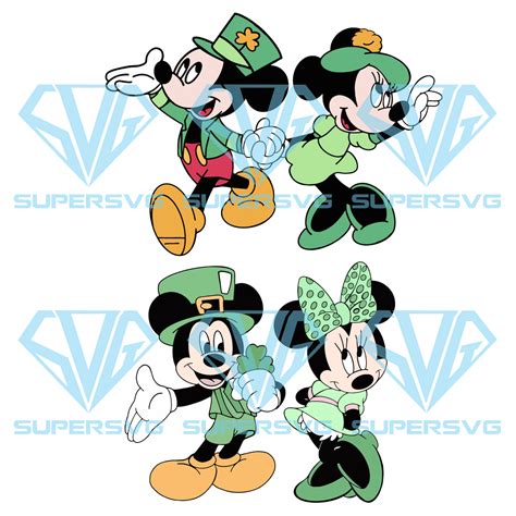 Mickey And Minnie St Patricks Day Cricut Svg Files St Patrick Svg