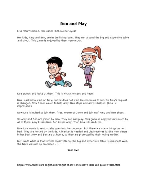 Run And Play Passive Voice Story Pdf