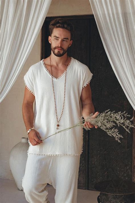 Boho Shirt Men With Knots Boho Bohemian Hhandmade Mens Etsy In