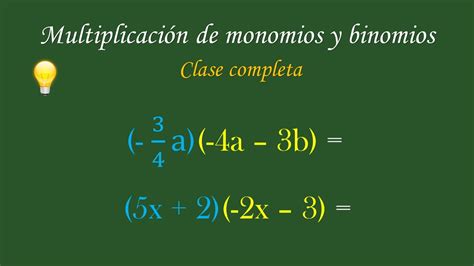 Cómo Multiplicar Monomios Y Binomios Muy Fácil Desde Cero Youtube