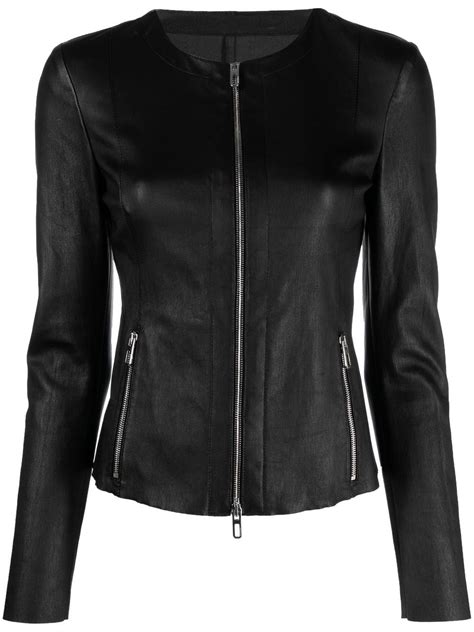 Drome Zipped Up Leather Jacket Editorialist