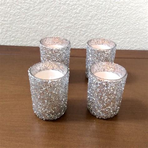 Silver Glitter Candle Holder, Wedding Candle Holders, Glitter Center ...