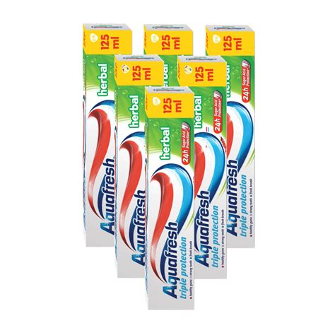 Set 6 X Pasta De Dinti Cu Fluor Aquafresh 3in1 Herbal 125 Ml EMAG Ro