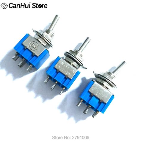 5pcs Blue 6 Pin DPDT ON ON Mini MTS 203 6A125VAC Miniature Toggle