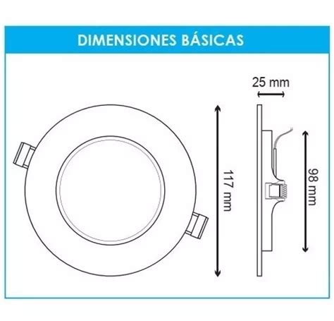 Panel Led 7w Para Empotrar Falso Plafon Bote Integral 10cm En Venta En