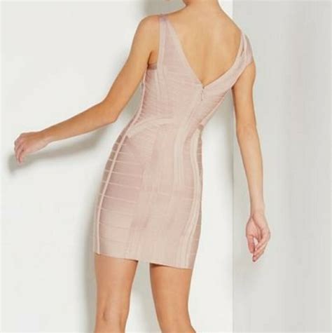 Herve Leger Dresses Authentic Nwt Herve Leger Small Vera Nude Bare