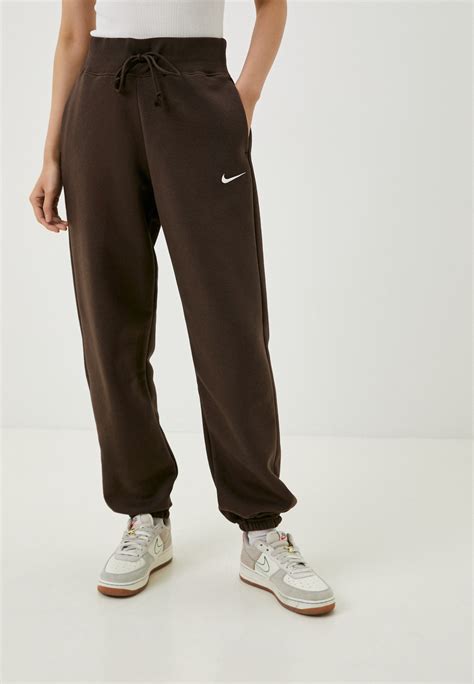 Брюки спортивные Nike W Nsw Phnx Flc Hr Os Pant цвет коричневый