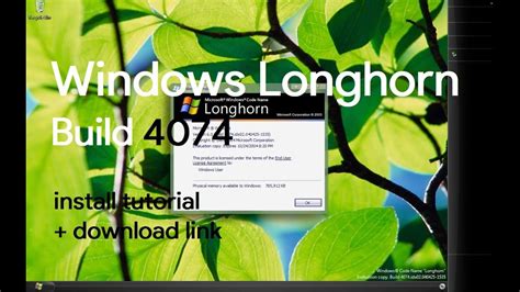 Windows Longhorn Build 4074 Install Tutorial Download Link Youtube