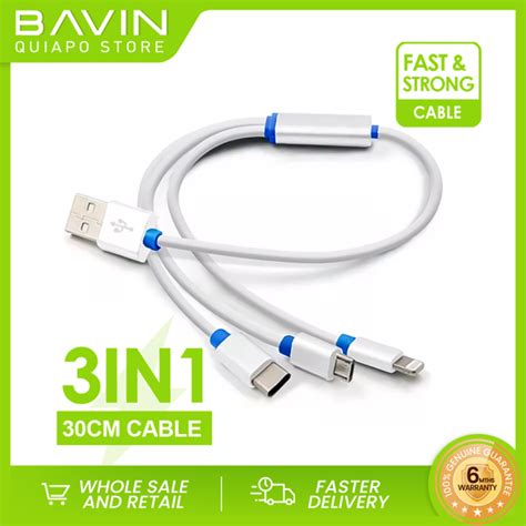 Bavin 2 0a Fast And Strong 3 In 1 Data Cable For Micro Iph Type C Lazada Ph