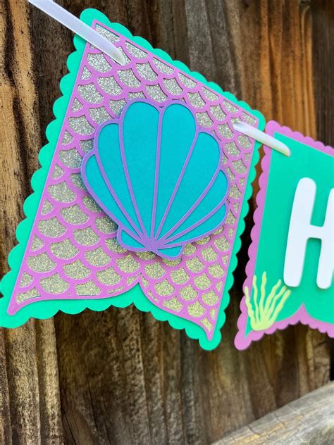 Mermaid Birthday Banner Mermaid Banner Mermaid Birthday Etsy