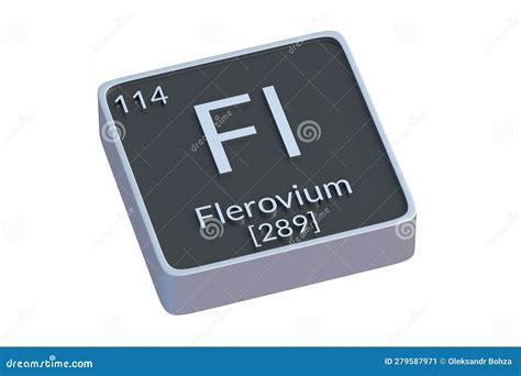 Flerovium Fl Chemical Element Of Periodic Table Isolated On White