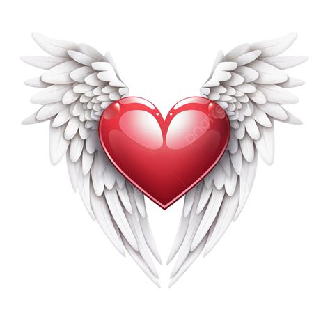 Heart Cupid Angel Wings Illustration Heart Red Love PNG Transparent