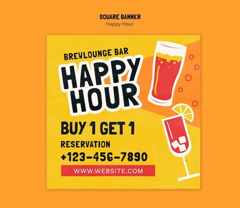 Free Psd Happy Hour Template Design